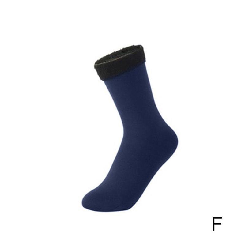 Unisex Winter Warm Thicken Thermal Wool Cashmere Socks Socks Soft Floor Elastic For Women Seamless Warm Men Boots J0F0: Dark Blue