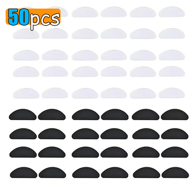 10/50pcs Silicone Glasses Nose Pads Adhesive Nose Pads Non-slip White Thin Nosepads for Glasses Eyeglasses Eyewear Accessories: Gold