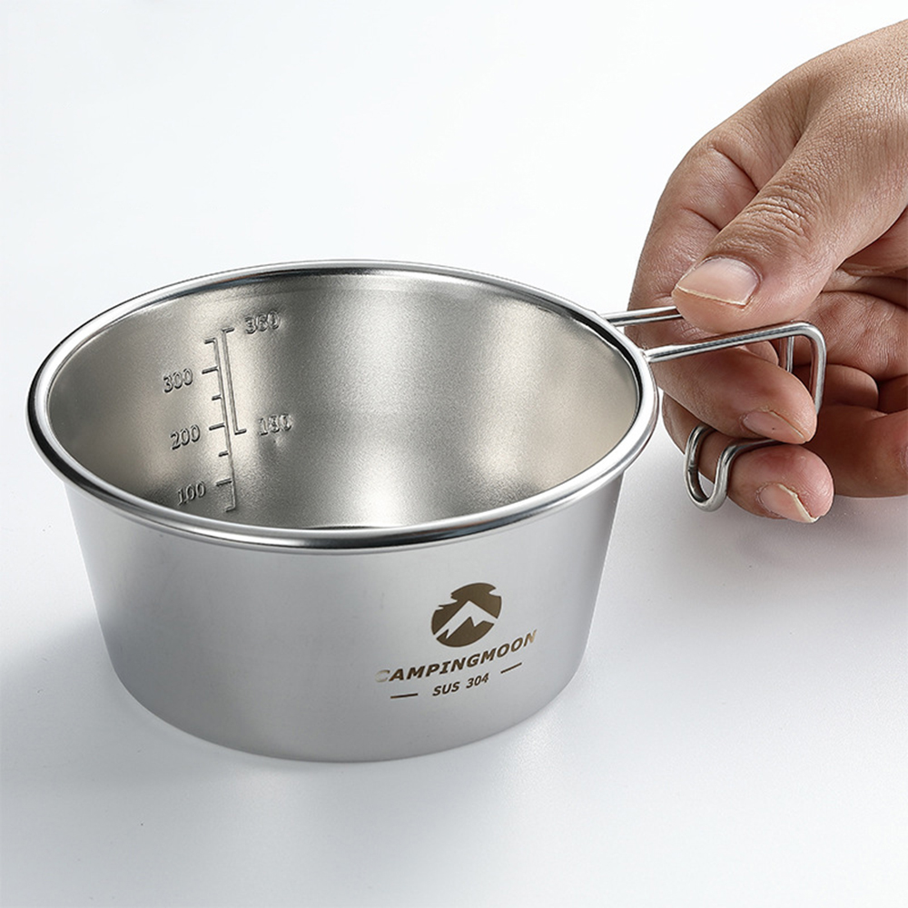 Campingmoon Roestvrij Staal Camping Sierra Cup Lichtgewicht Compacte Camping Pot Wandelen Koffie Mok Kom Cup Outdoor Servies