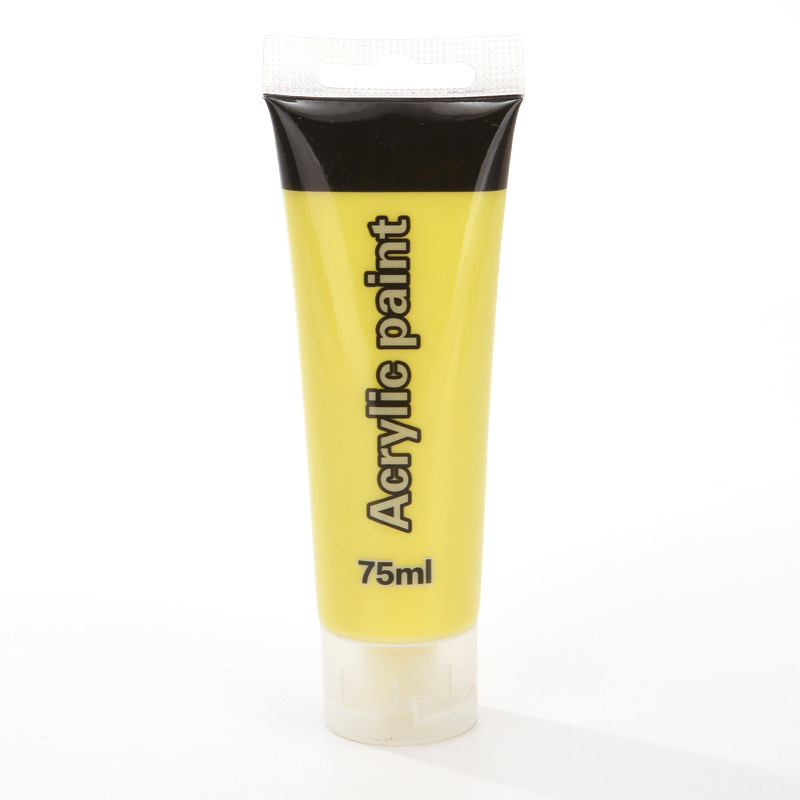 75ml Acrylic 12-color Art Wall Painting Hand-painted Monochrome Hose Art Painting Acrylic Paint: Yellow