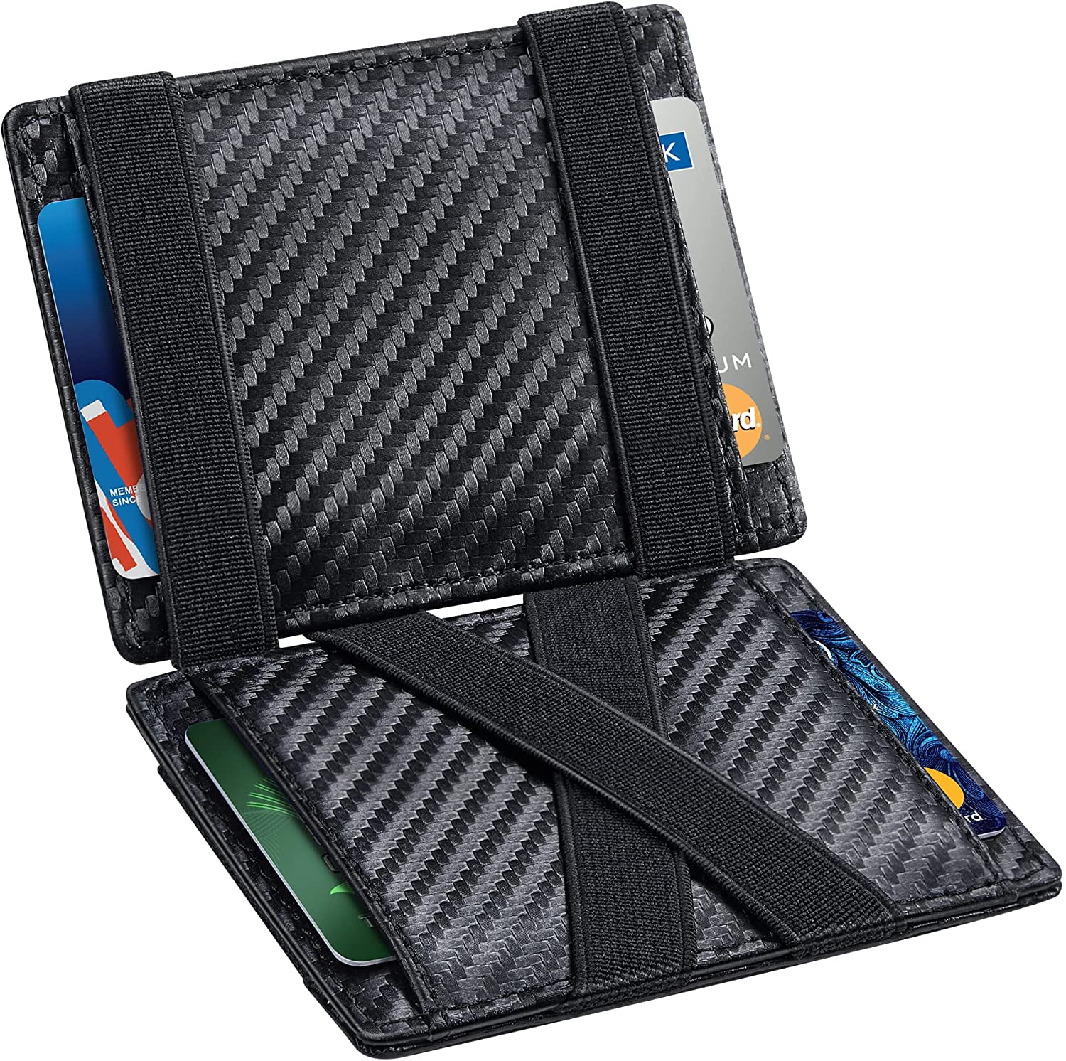 Slim Mini Wallet With Zipper, RFID Blocking Men's Wallet, Short Leather Credit Card Holder Coin Purse