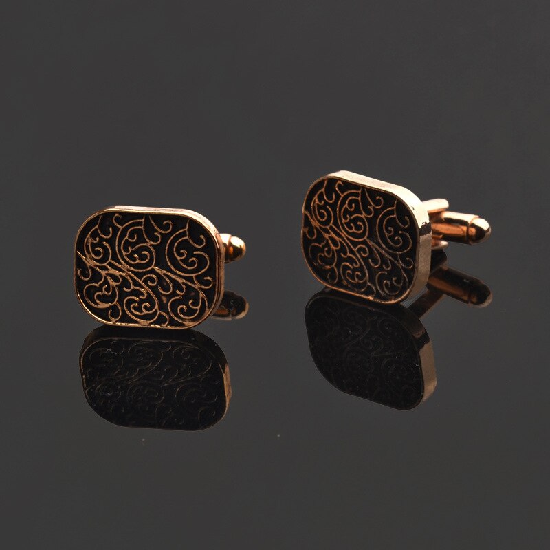 Retro Flower Patterns Men's Cufflinks Classic Male French Shirt Cuff Links For Boyfriend Husband: Default Title