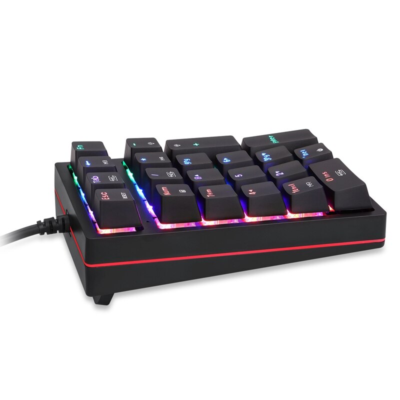 Motospeed K24 Usb Bedraad Mechanische Numeriek Toetsenbord 21 Toetsen Mini Numpad Rgb Backlight Toetsenbord Extended Layout