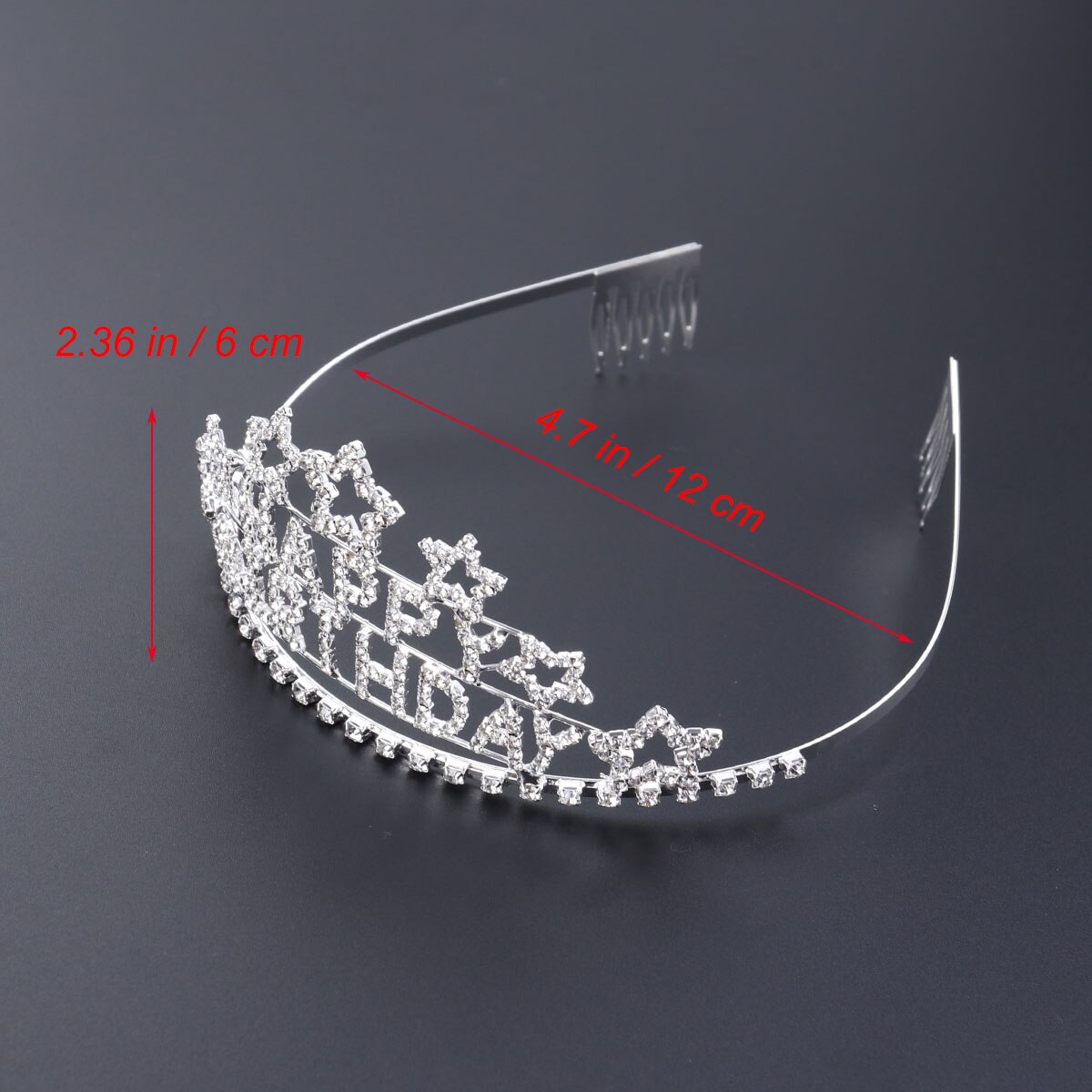 Kid &#39;S Charmant Rhinestone Hart Tiara Kroon Hoofdband Voor Meisjes (Witte Steentjes)