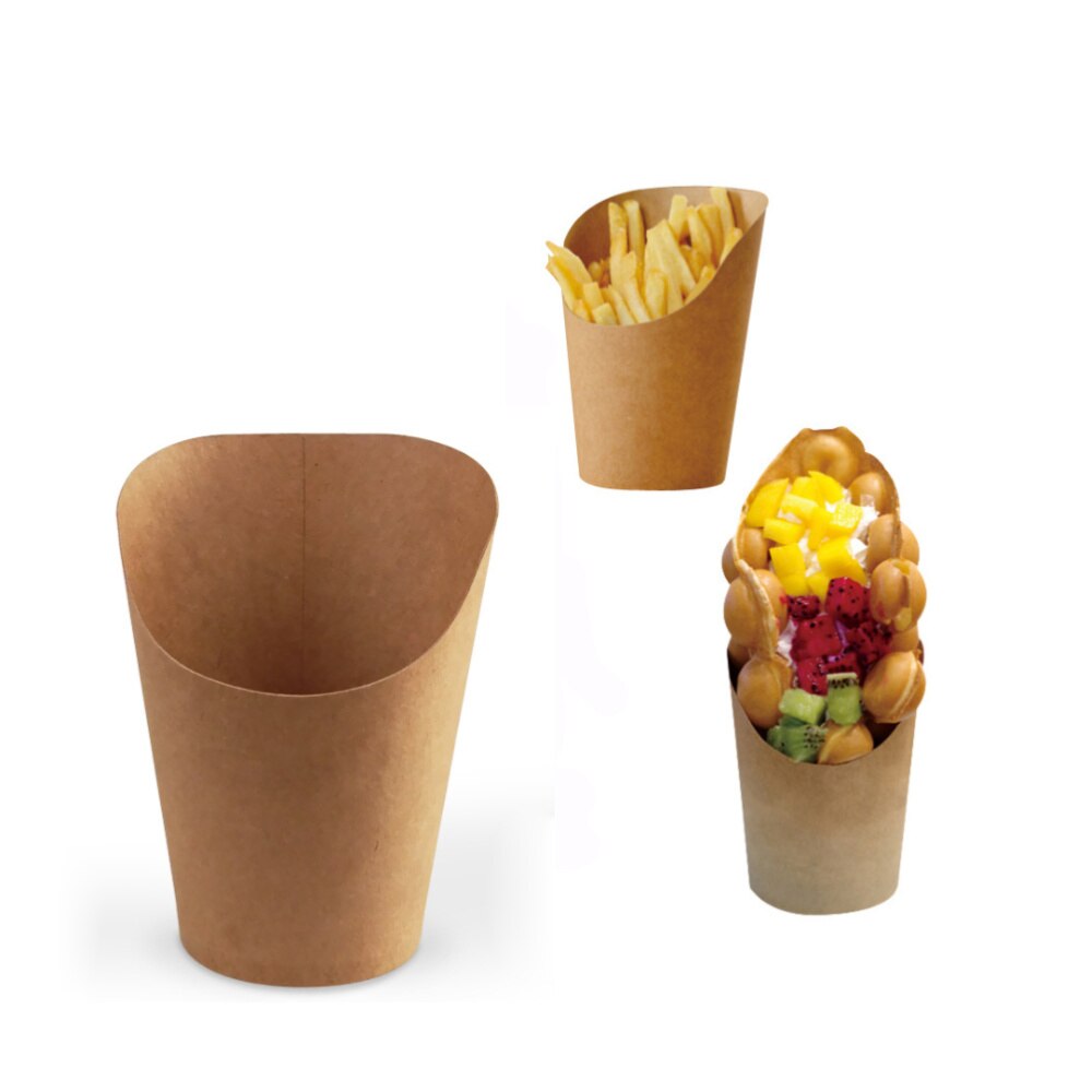 100pcs Kraft Paper Cup Safe Premium Disposable Lightweight Paper Kraft Paper Cup for Ice Cream Dessert