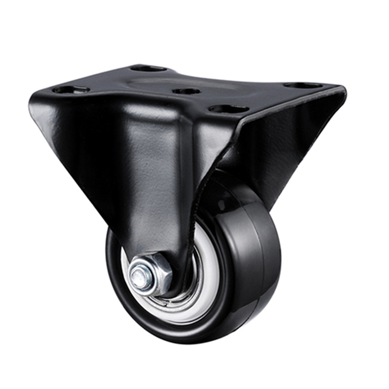 2 stk / parti 2 tommer 50mm bæreevne 100kg sorte løbehjul hjul hjul gummi drejelige hjul til kontorstol sofa platform