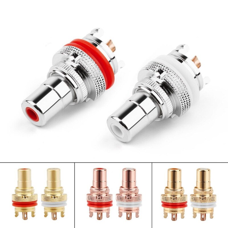 Rca Connector Vrouwelijke Speaker Terminals Goud/Rhodium Plated Copper Rca Socket Chassis Cmc Connectoren Audio Jack Hifi Adapter Plug