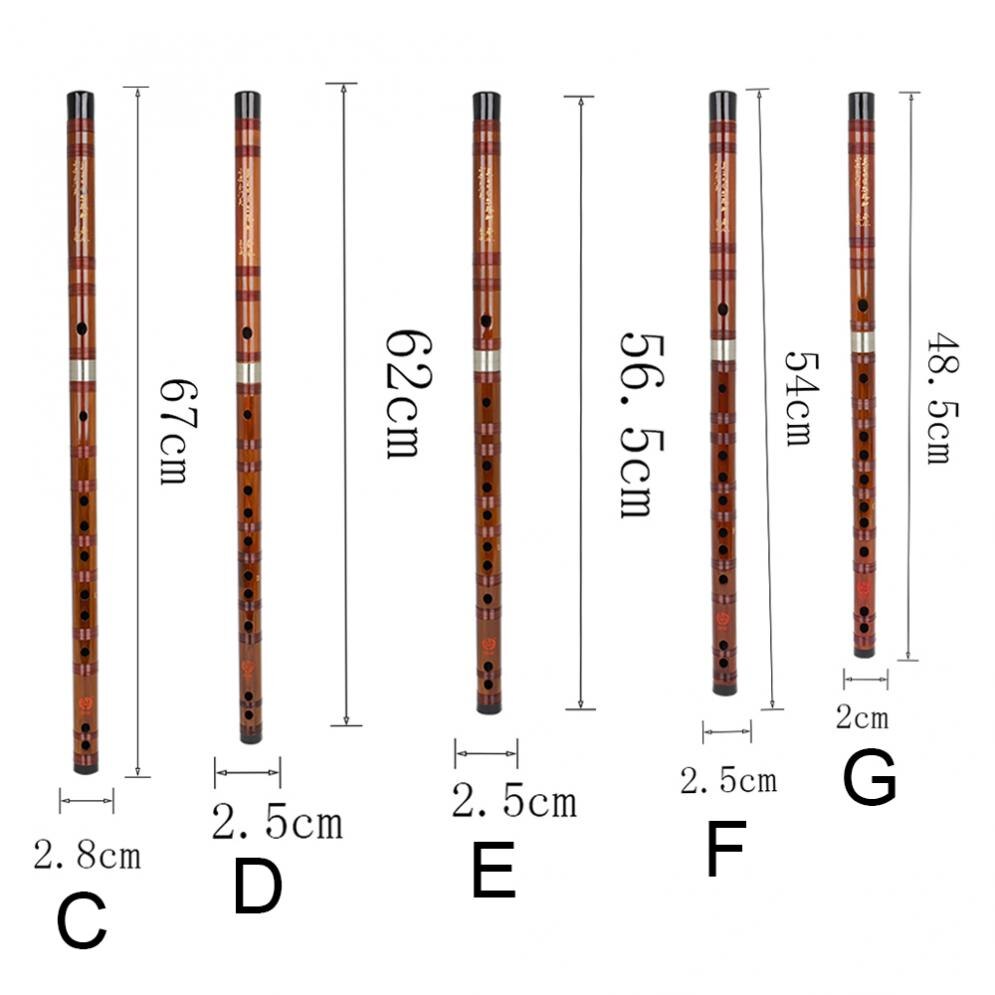 Flauto di bambù durevole strumenti musicali professionali a fiato CD E F G chiave flauto trasversale cinese