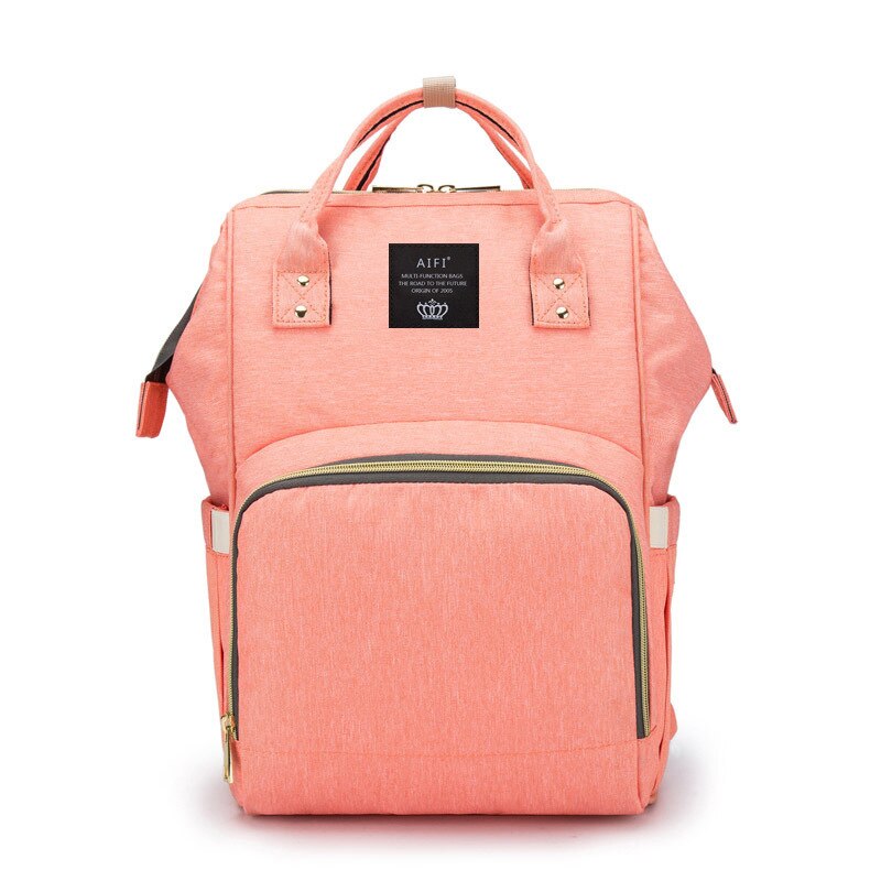 Stijl Luiertas Multifunctionele Mother 'S Tas Mode Mama Zuigfles Rugzak Aiaper Rugzak: Orange