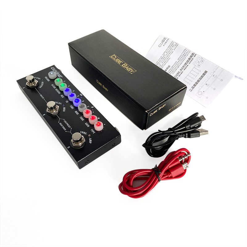 CUBE BABY-Pedal de múltiples efectos retardante, procesador de 8 armarios IR, simulación de Coro, efecto de guitarra, pedalaser, reverberación Vibrato