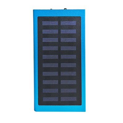 20000mAh Solar Power Bank External Battery quick charge Dual USB Powerbank Portable Mobile phone Charger for iPhone 8 X Xiaomi: Blue