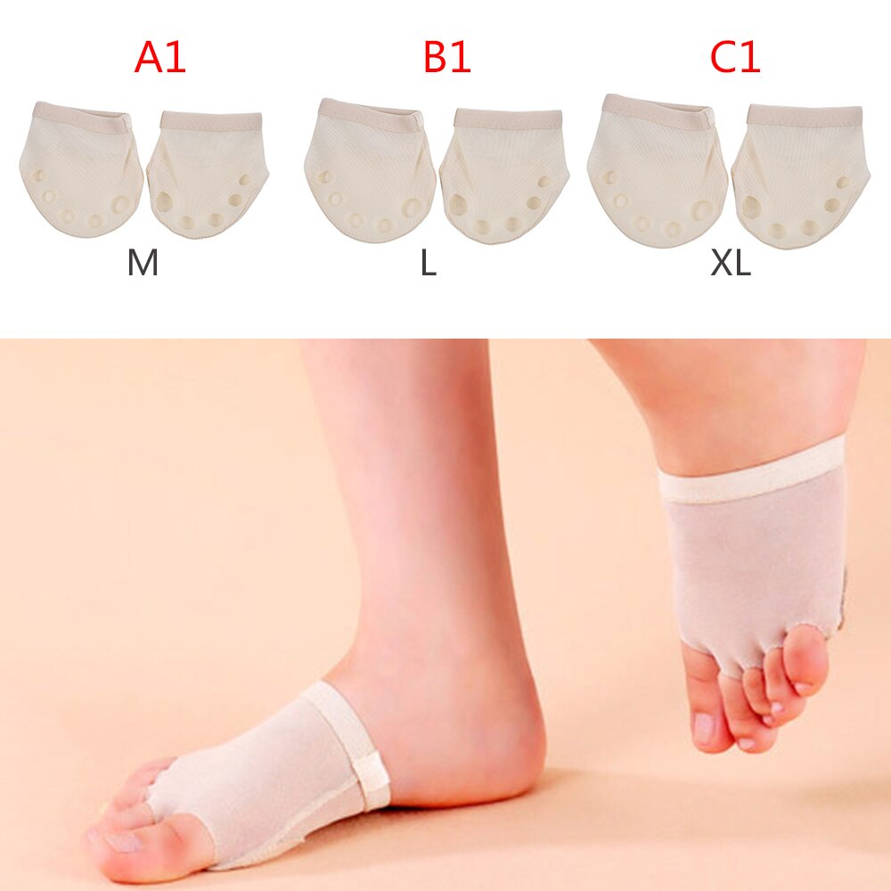 1 Pair Foot Care Tool Belly/Ballet Dance Toe Pad Feet Thong Protection Socks 5 Holes Forefoot Care Protects Toe Pads