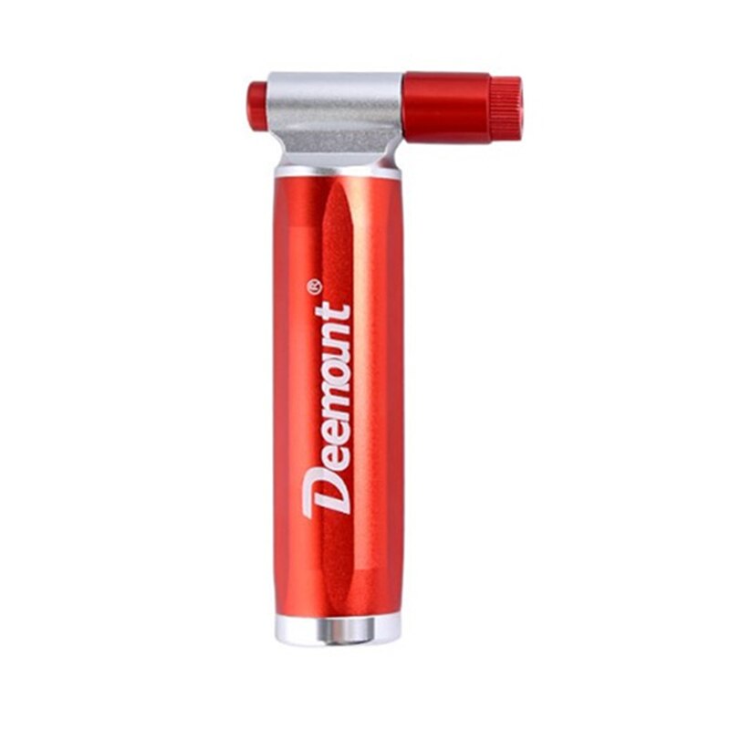 Deemount Top Bicycle CO2 Cartridge Air Pump Mini Portable Ball Cycling Mountain Bike Tire Pump Inflator Dual Head: Red