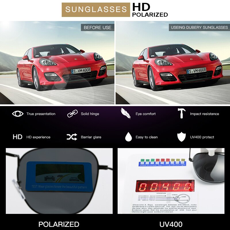 Polaroid lunettes de soleil unisexe carré Vintage pêche lunettes de soleil lunettes de soleil polarisées lunettes de soleil rétro pour femmes hommes UV400