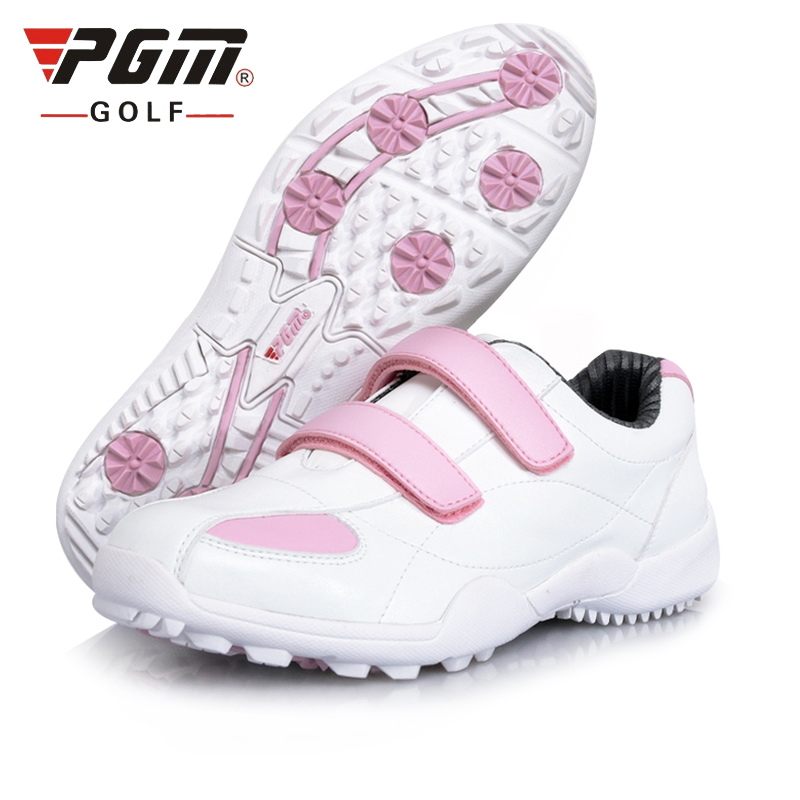 Pgm Women Golf Shoes Breathable Leather Soft Sole Sport Shoes Ladies Anti-Slip Without Spikes Athletic Sneakers AA10098