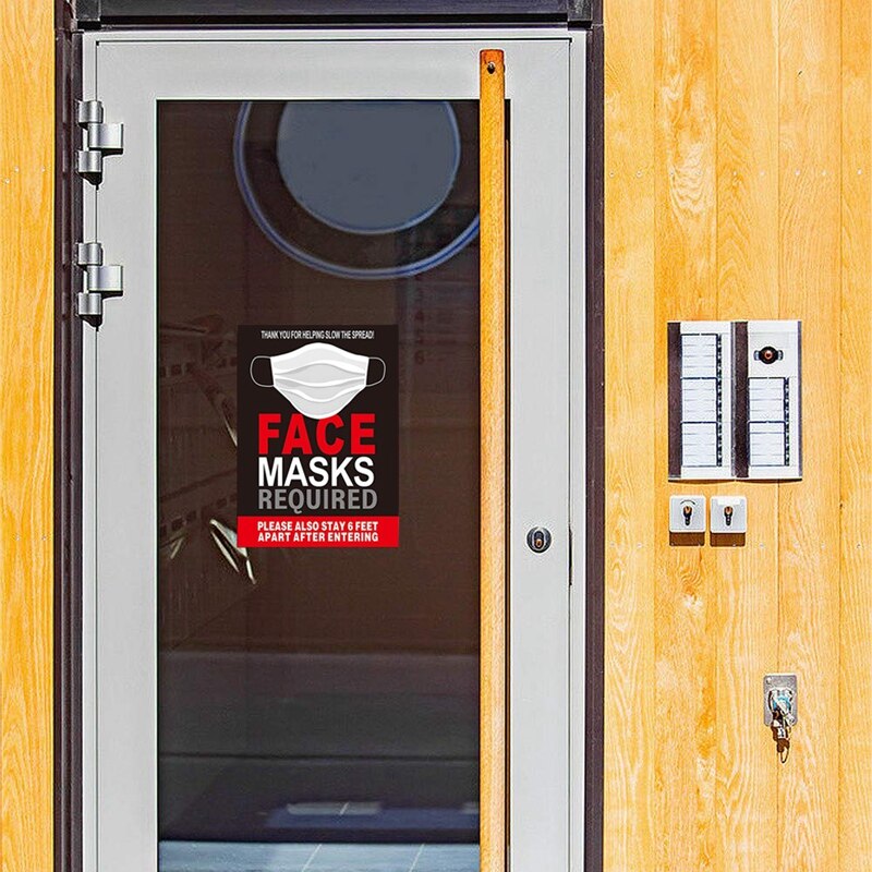 BMBY-30PCS Face Mask Required Decals Stickers Social Distancing Sign Wall or Floor Signage Public Safety Decal for Office