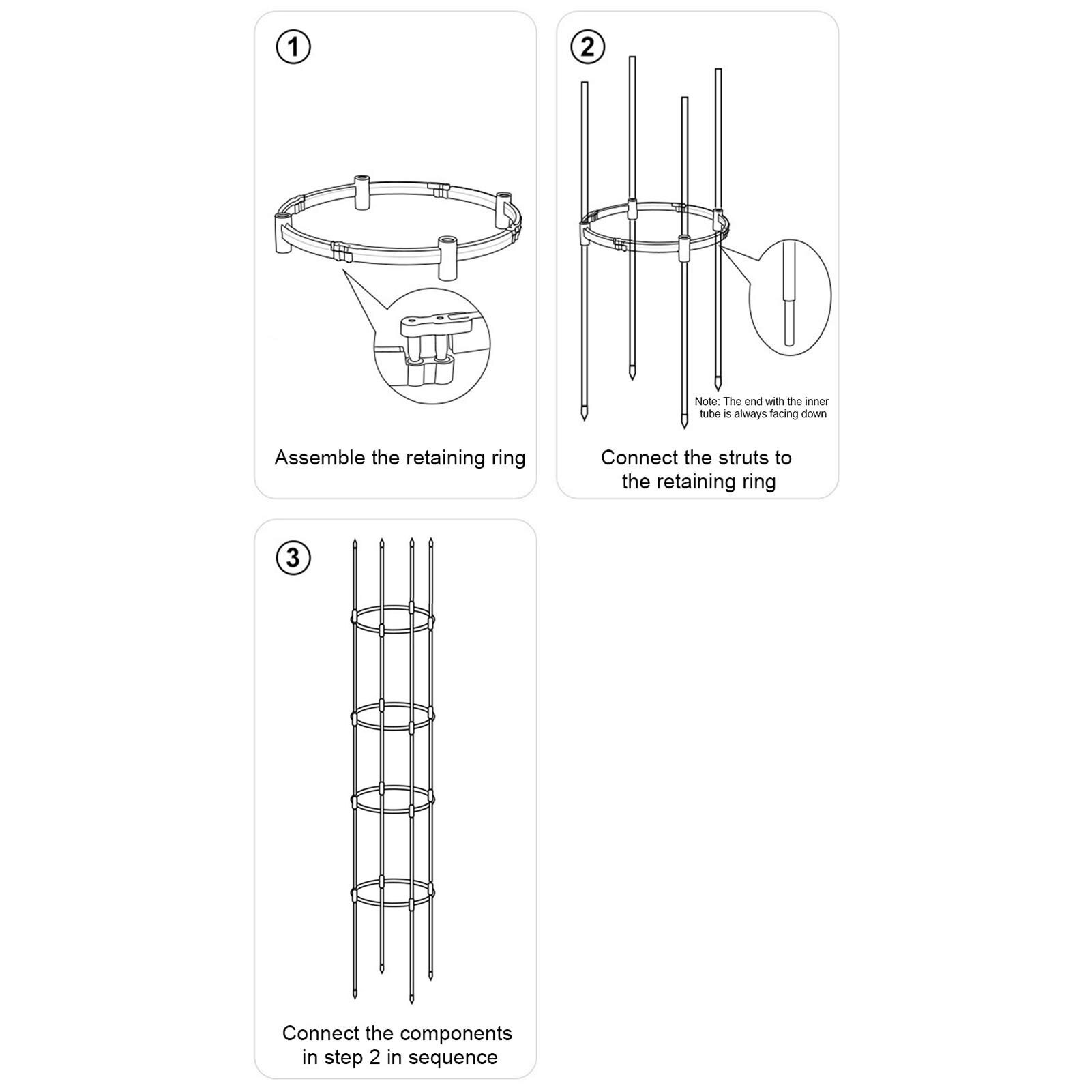 Plant Cage And Support For Climbing Plants Garden Obelisk Trellis PE PP Coating Rustproof Steel Frame Metal Plants Cage Flower
