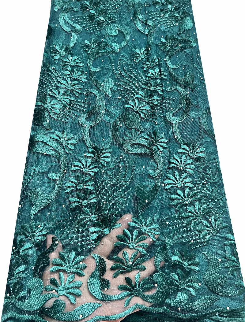 African Lace Fabric French Tulle Lace Fabric Wedding Dress Nigerian Lace Fabric Stones 5 Yard Sewing VL90818 VLY112: AS PIC15