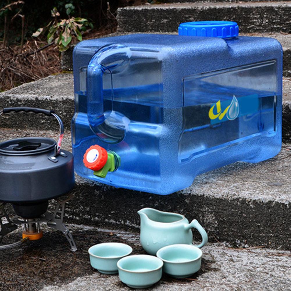 25L Square PC Car Bucket Thickened With Faucet Self-Driving Car Portable Bucket Outdoor Camping Water Carrier Storage Container
