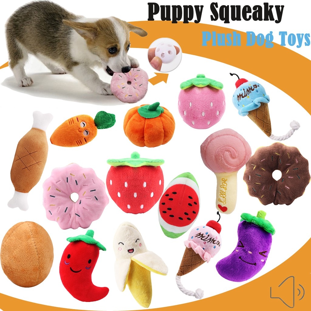 Funny Pet Toys Cartoon Cute Bite Resistant Plush Squeaky Toy Pet Toy For Cats Dogs Interactive Supplies Pet Partner#p30