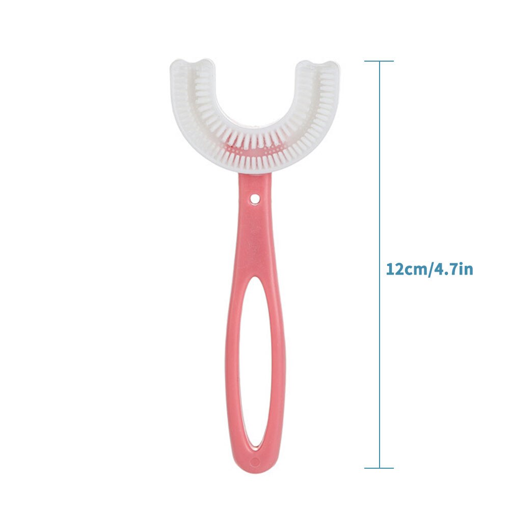 Kids Tandenborstel U-Vorm Zuigeling Tandenborstel Met Handvat Siliconen Oral Care Borstel Voor Peuters Leeftijden 2-12