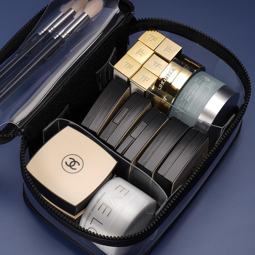 Rownyeon Cosmetische Tas Vrouwen Tpu Clear Make-Up Tas Reizen Make Up Benodigdheden Organizer Rits Make-Up Geval Pouch Toilettas