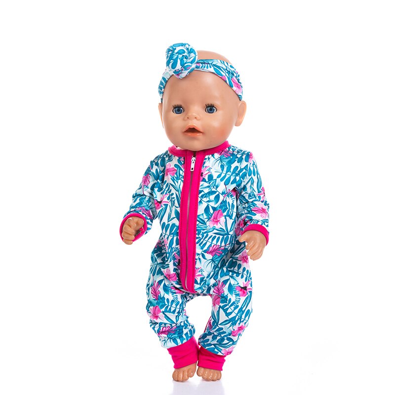 Born BabyFit 18 pulgadas 40cm-43cm ropa para muñeca fresa, piña, fruta y pelo cinta traje accesorios para bebé: Q-103
