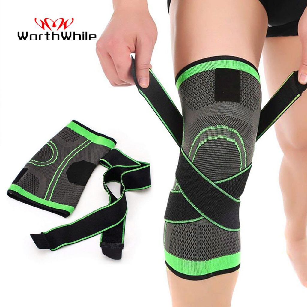 WorthWhile 1PC Sport Pressurized Kneepad Elastic Knee Pads Support Sleeve Basketball Volleyball Brace Training Fitness Protector