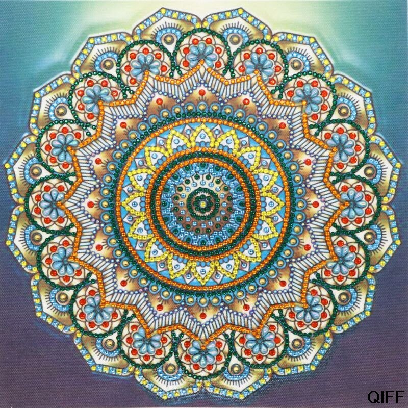 Cirkel mandala 5d speciaal gevormde diamant schilderij borduurwerk naaldwerk strass kristal kruis knutsel borduurpakket doe-het-zelf: 5 een 43654-05