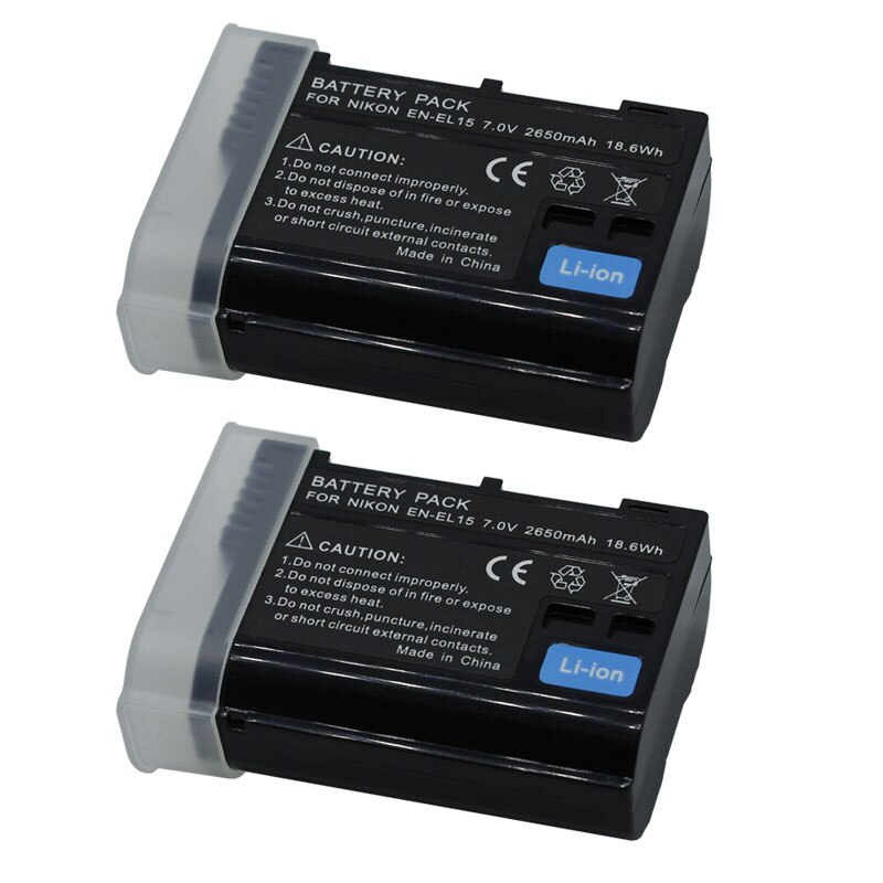 Batterie EN-EL15 ENEL15 EN EL15 EN-EL15A EN EL15A Bateria Da Câmera Para Nikon DSLR D600 D610 D800 D800E D810 D7000 D7100 D7200 L15: 2battery