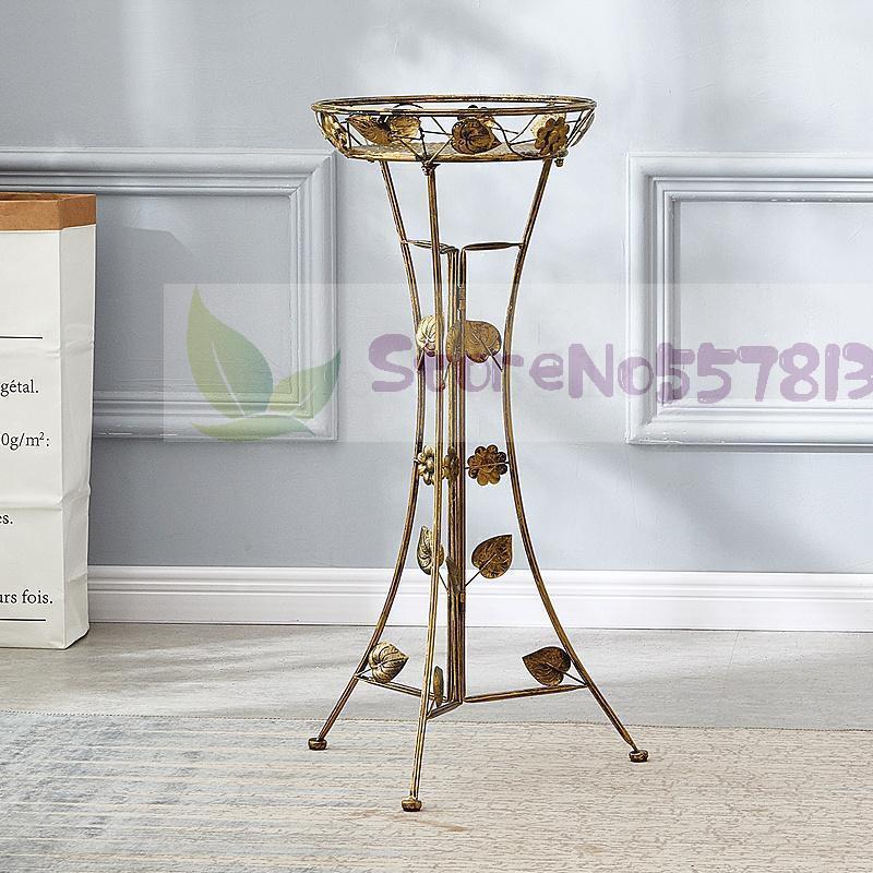 Support de fleurs vertes en fer forgé à une seule couche, pot d'orchidées suspendu d'intérieur pour balcon européen: Height 78cm 4