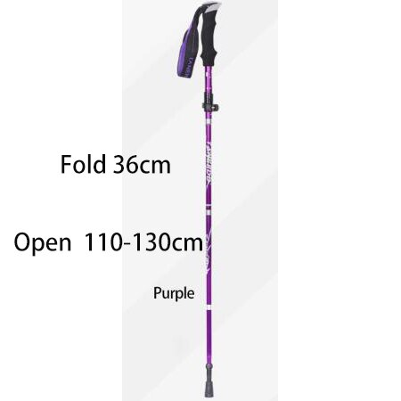 A Pair Fold Walking Stick For Outdoor Camping Trekking Telescopic Baton Nordic Walking Poles For A Hike Trekking Poles: Purple 36cm
