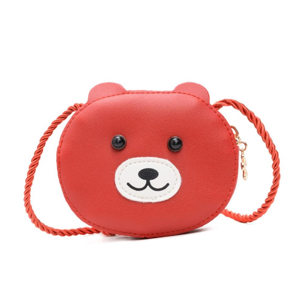 Casual Small Cute Cartoon Messenger Children Girls Mini Handbags Zipper Shoulder Solid Color Crossbody Bags Y719: RD