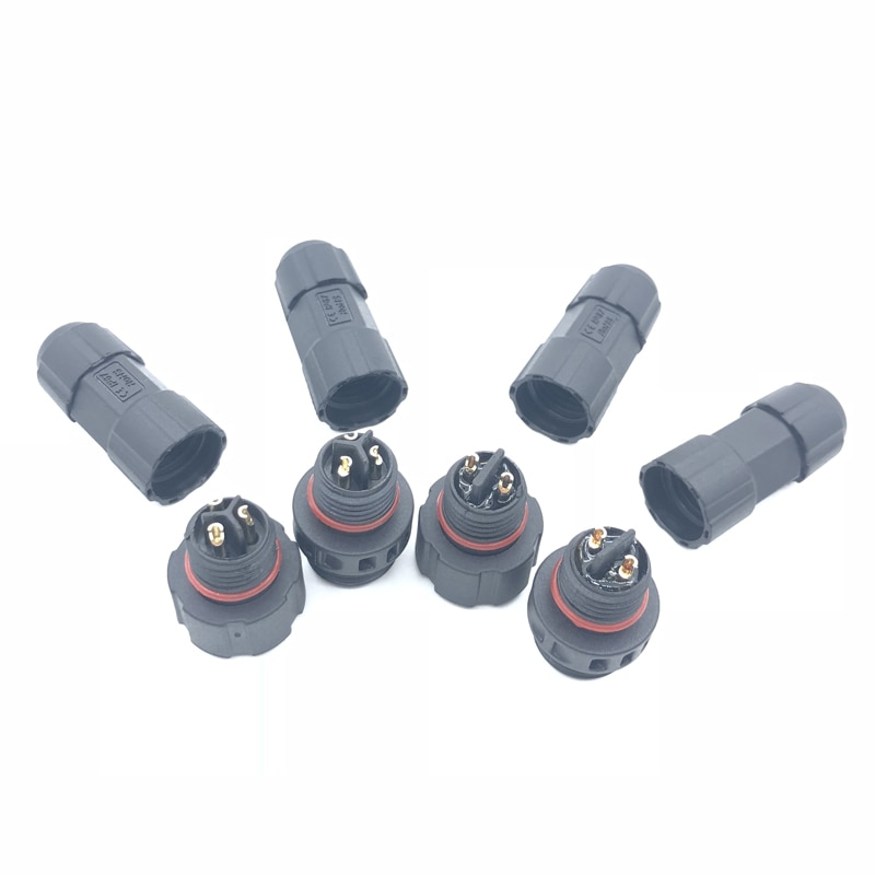 Enchufes macho y hembra M16, Conector de Cable eléctrico impermeable montado, conectores de enchufe de 2 pines, 3 pines, 4 pines, IP68