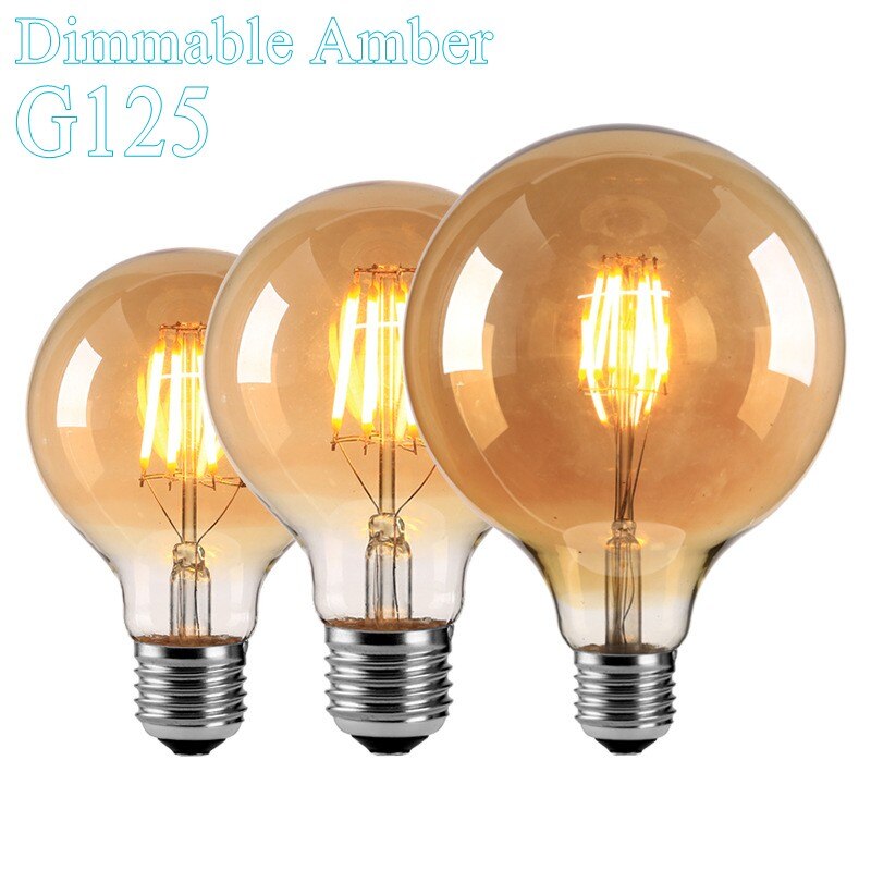 Dimbare Amber G125 8 Watt 12 Watt Led Antieke E27 E26 Vintage Retro Lamp 110V 220V Gloeilampen lamp Glas Bal Bombillas