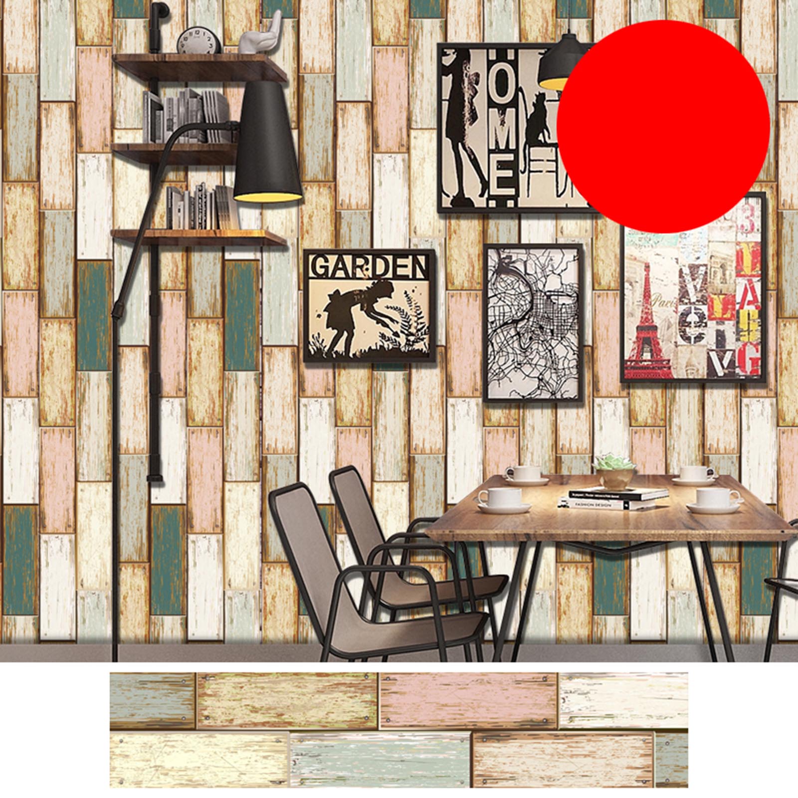 Tile Stickers 2x50m Bathroom Kitchen Wood Grain Wall Stick Waterproof Self Adhesive Removable DIY Paste Wall Decals Home Decor: I