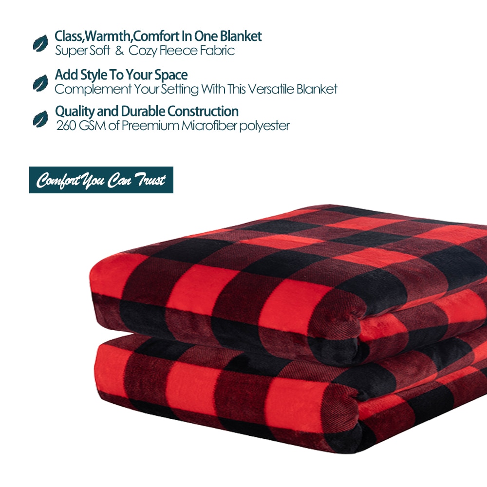 Flannel Fleece Buffalo Checker Blanket For Bed Sup... – Grandado