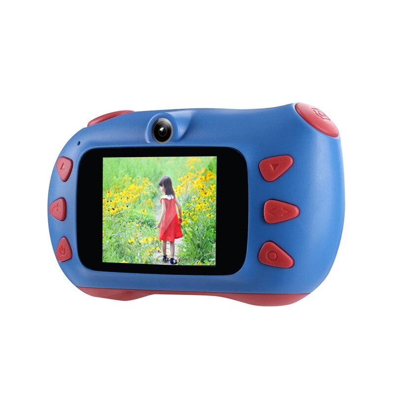 Børnekamera 1800w high-definition skærm kamera dual-lens flash sjovt fotoklistermærke med lang standby-tid legetøj til børn: Blå / 8g