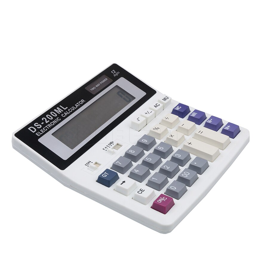 Computer Lab Calculator Electronic Office Calculator DS-200ML 12 Digits La... – Grandado