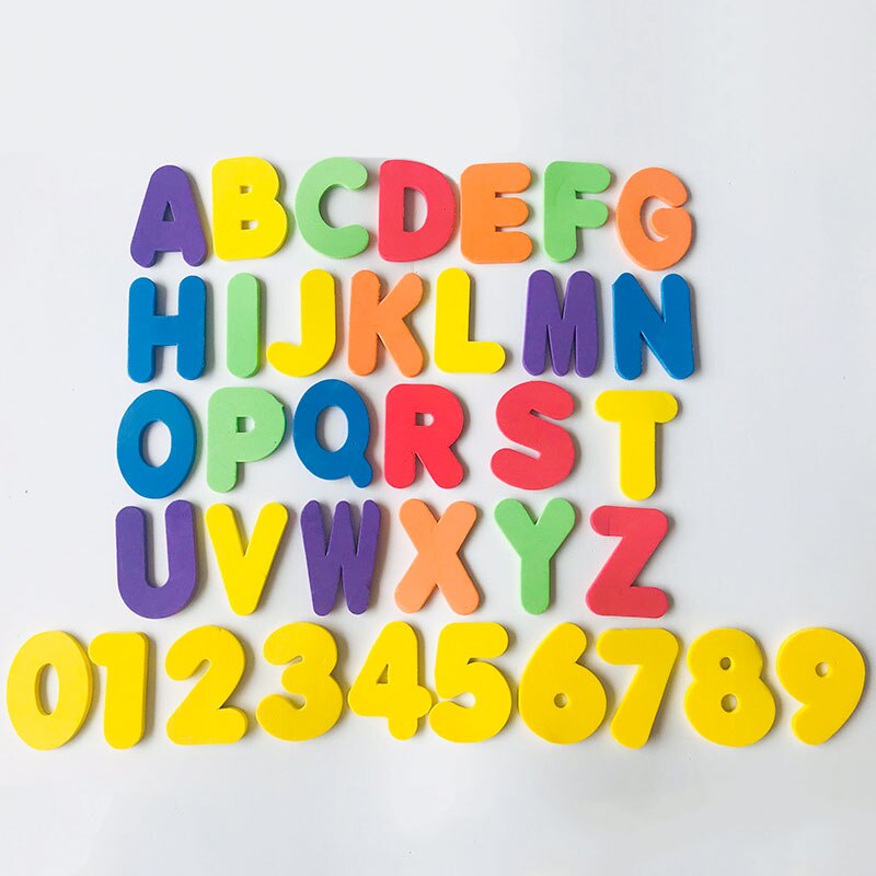 Bathtub Bathroom Education Learning Toys Foam Letters Alphanumeric Total Bubble Stickers Children's Puzzle DIY Toy Set 36Pcs: K-Random Color Set