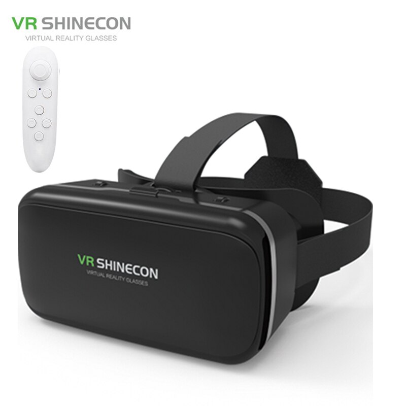 VR Shinecon-Gafas de realidad Virtual 3D para casco de teléfono inteligente, gafas VR, auriculares, prismáticos para videojuegos: G04 with White