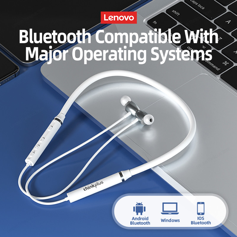 Original Lenovo HE05X Bluetooth 5.0 Nacken-Ohrhörer, hautfreundliches Kragen-Headset aus flüssigem Silikon, wasserdichte IPX5-Kopfhörer