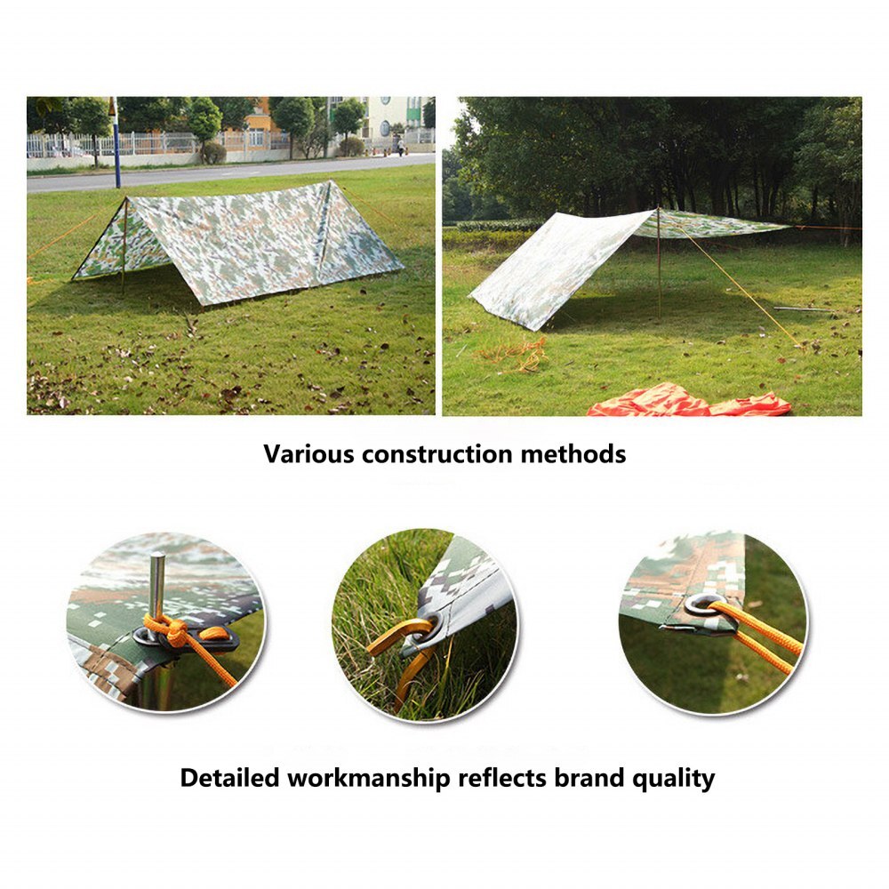 3*3m tent hammock tarp survival shelter parasol outdoor mountaineering tent mat carrying durable windproof rain shade canopy