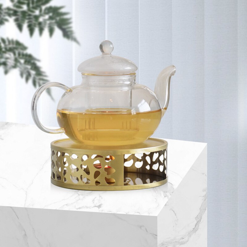 Candle TeaPot Warmer Stainless Steel Household Tea Stand Candle Base Hollow Out Heater Stand For Teapot Cups Milk Warmer 1 PC