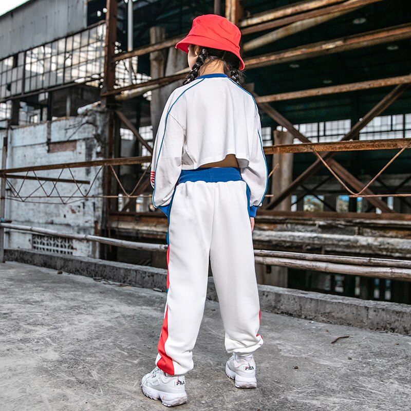 Hip Hop Costumes Girls Street Dance Clothes Kids Jazz Modern Dancing Performance Outfit Children Cheerleading Stage Wear DN4578