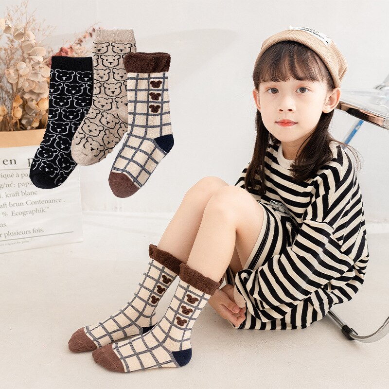 Calza per bambini autunno cartoon orso baby Legwarm cotton tube boy girl calza scaldamuscoli per bambini