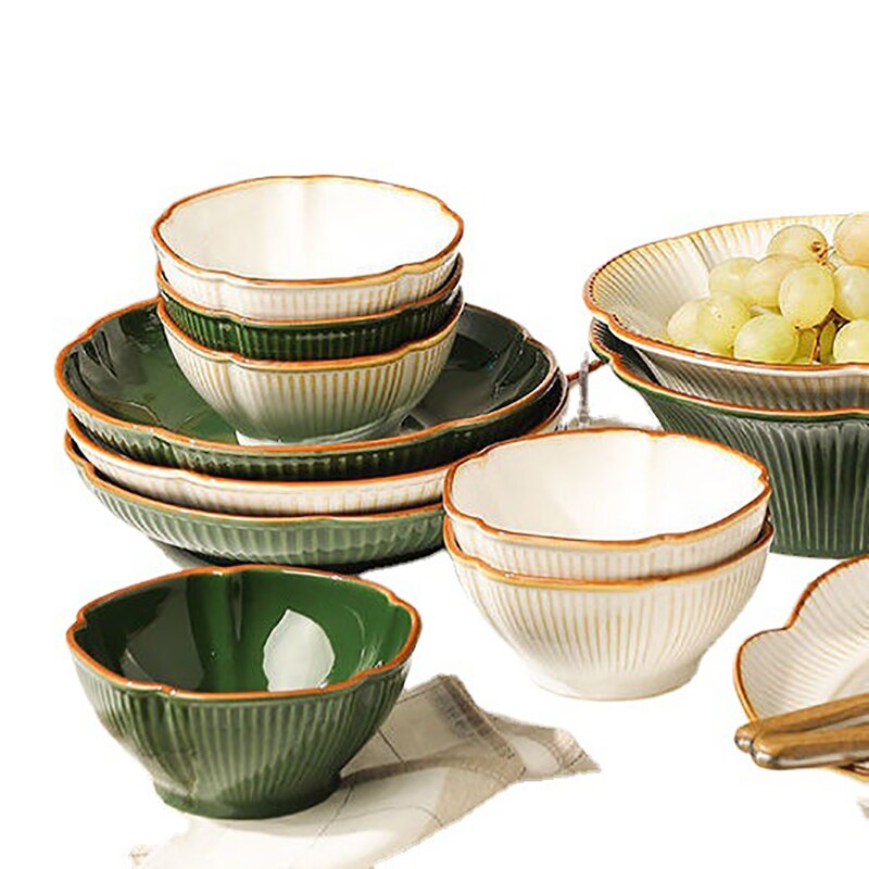 Modern Luxurious Tableware Dish Set Home High Appearance Ceramic Rice Bowl And Soup Bowl Large Fish Plates Dinner Set 1 Pcs