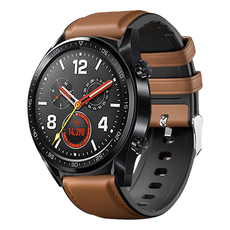 SOONHUA Lederen Silicone Wrist Band Strap Horloge Bandjes Voor Huawei Horloge GT/2Pro Horloge Accessoires