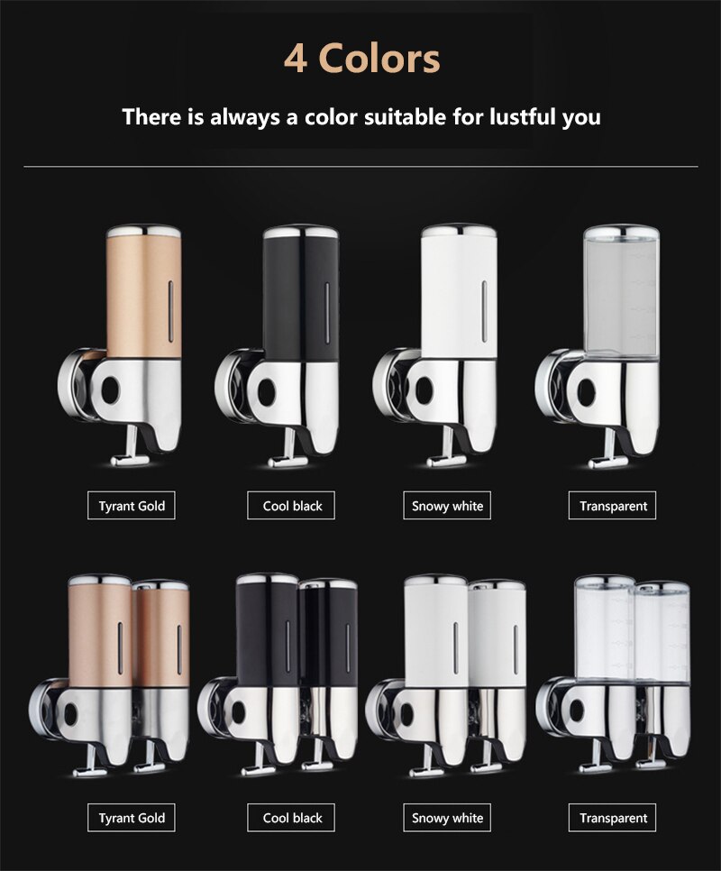 1 Pc 1000ml Hand Soap Dispenser Wall Mount Shower Liquid Dispensers Containers Bathroom Washroom Soap Dispensers Pump