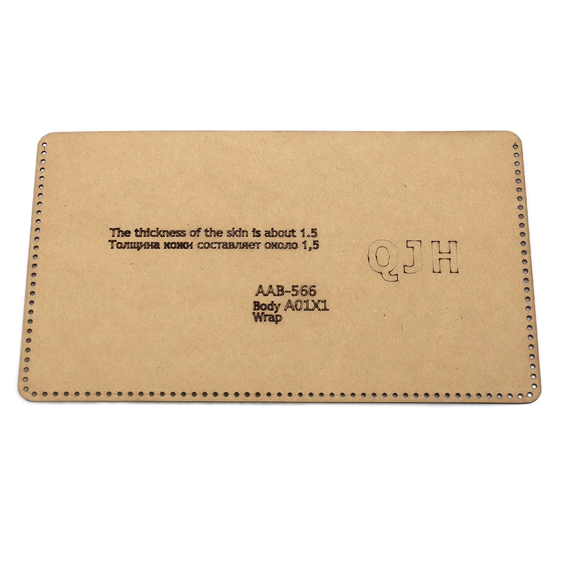 Leather Craft Personality Men's tri-fold Short Wallet Vintage Wallet Sewing Pattern DIY Kraft Paper Template 10*12cm